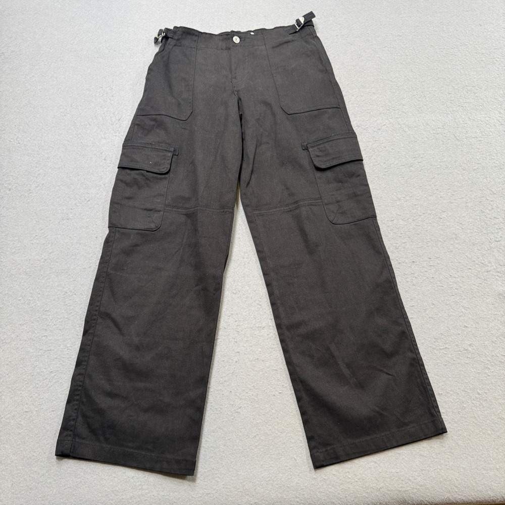Bluenotes Cargo Pants Women's XS Black Low Rise Baggy Wide Leg Utility Gorpcore